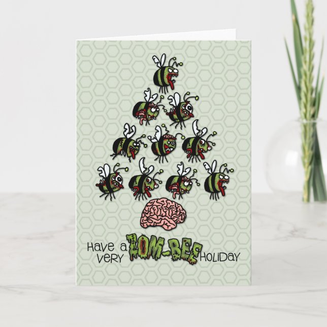 Tarjeta Festiva Tenga mismo un día de fiesta de la Zom-Abeja (Anverso)