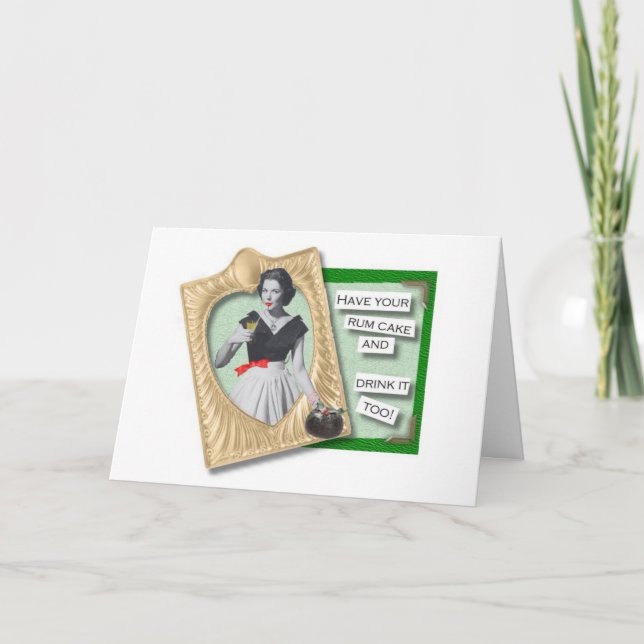 Tarjeta Festiva Tenga su torta del ron (Anverso)