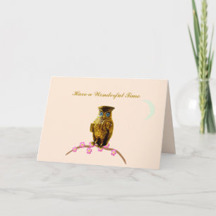 Tarjeta Festiva Tenga un maravilloso tiempo Saludos de búho