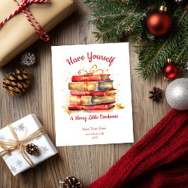 Tarjeta Festiva Tenga un pequeño Bookmas feliz