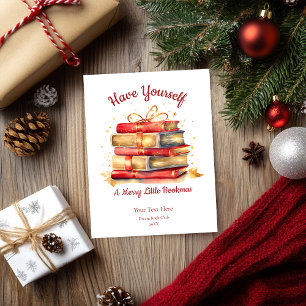 Tarjeta Festiva Tenga un pequeño Bookmas feliz