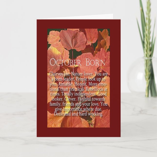 TARJETA FESTIVA TENGAN UN CUMPLEAÑOS MUY FELIZ DE OTOÑO (Anverso)