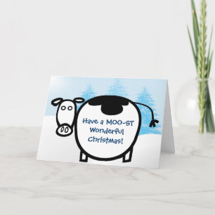Tarjeta Festiva ¡Tengan un MOO-ST Navidades maravillosos!