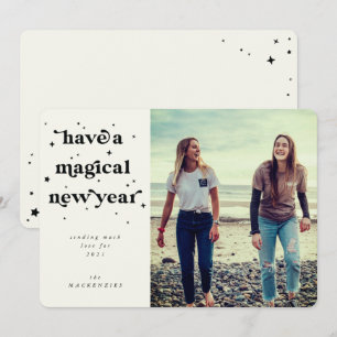 Tarjeta Festiva Tengan una foto mágica de Año Nuevo