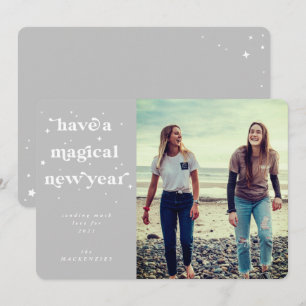 Tarjeta Festiva Tengan una foto mágica de Año Nuevo