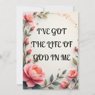 Tarjeta Festiva Tengo la vida de Dios en mí