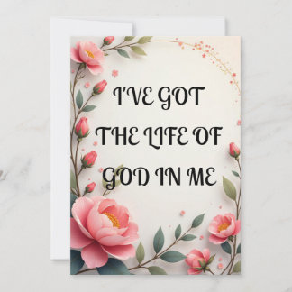Tarjeta Festiva Tengo la vida de Dios en mí