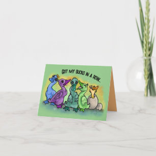 Tarjeta Festiva Tengo Mis Patos en Fila~Tarjeta de Pascua