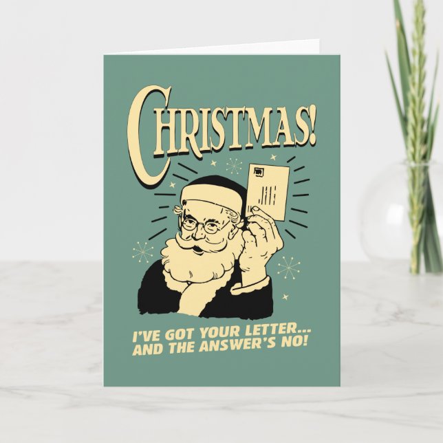 Tarjeta Festiva Tengo Tu Carta. La respuesta es no (Anverso)