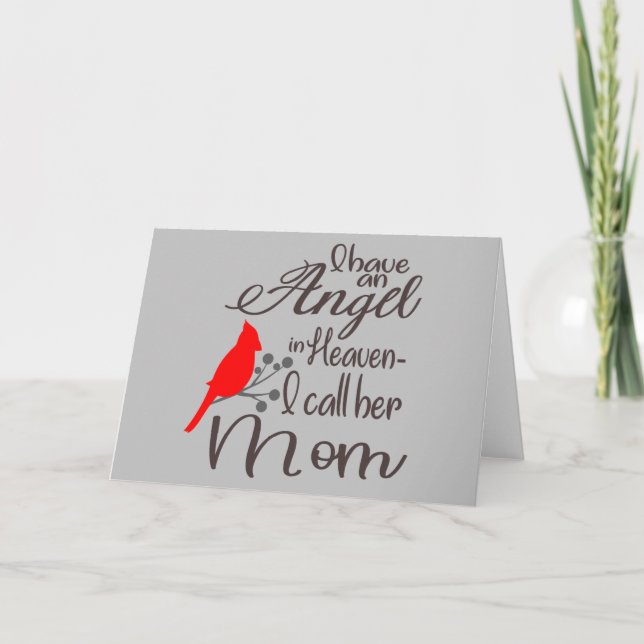 Tarjeta Festiva Tengo un ángel en el cardenal del cielo (Anverso)