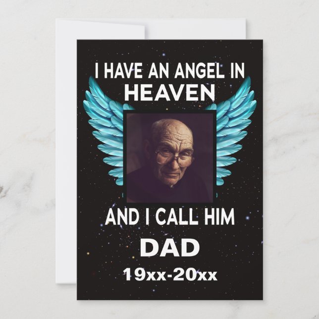 Tarjeta Festiva Tengo un ángel en el cielo y lo llamo papá (Anverso)