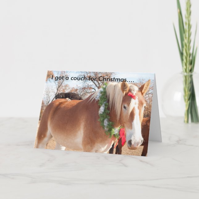 Tarjeta Festiva Tengo un sofá para Navidades... (Anverso)