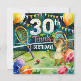 Tarjeta Festiva Tenis 30 años para los amantes del gato siamés
