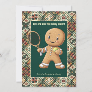 Tarjeta Festiva Tenis de pan de jengibre Grand Slam 🎾 texto 🎄 pe