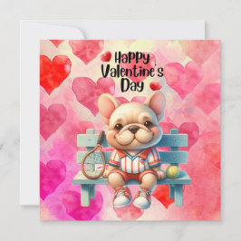 Tarjeta Festiva TENIS Día de San Valentín al jugador con amor    