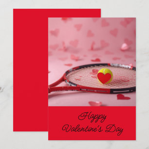 Tarjeta Festiva Tenis Día de San Valentín con AMOR para Jugador