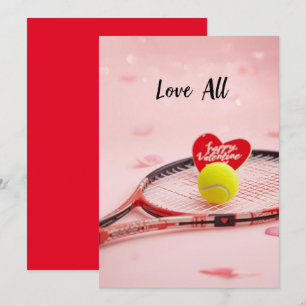 Tarjeta Festiva Tenis Día de San Valentín con AMOR para Jugador