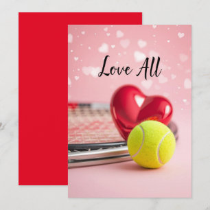 Tarjeta Festiva Tenis Día de San Valentín con AMOR para Jugador