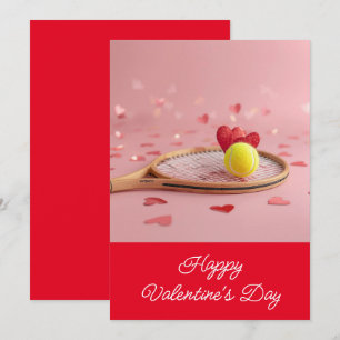 Tarjeta Festiva Tenis Día de San Valentín con AMOR para Jugador