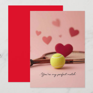 Tarjeta Festiva Tenis Día de San Valentín con AMOR para Jugador