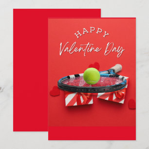 Tarjeta Festiva Tenis Día de San Valentín con AMOR para Jugador ro