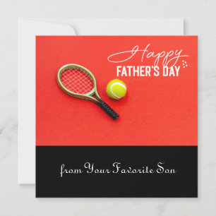Tarjeta Festiva Tenis Día del Padre con Pelota para Jugador