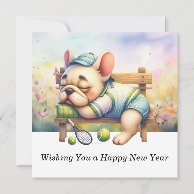 Tarjeta Festiva Tenis le desea un feliz año nuevo (Anverso)