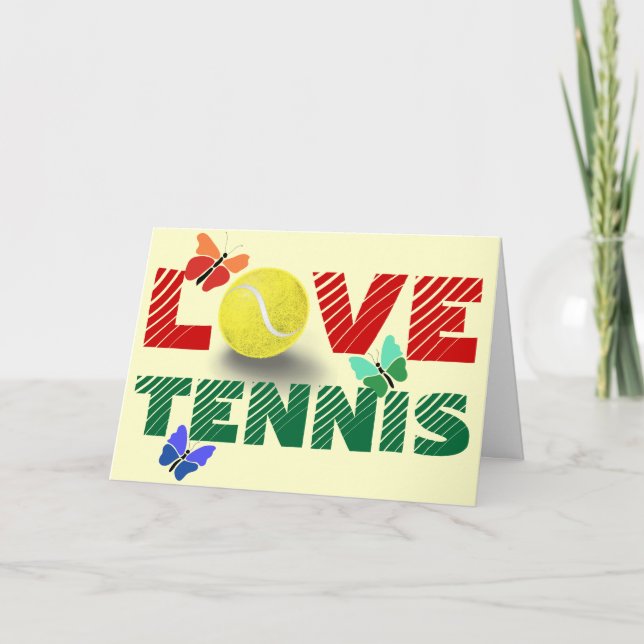 Tarjeta Festiva Tenis Love, El día de San Valentín (Anverso)