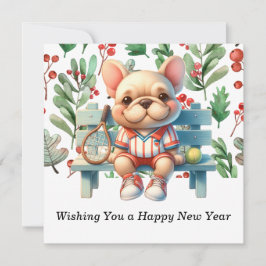 Tarjeta Festiva Tenis te desea un feliz año nuevo