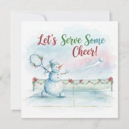 Tarjeta Festiva Tennis Christmas  Festive Snowman 