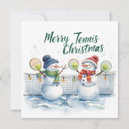 Tarjeta Festiva Tennis Christmas  Festive Snowman 