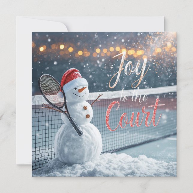 Tarjeta Festiva Tennis Christmas  Festive Snowman  (Anverso)