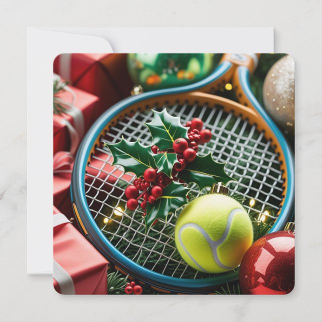 Tarjeta Festiva Tennis Christmas Themed for Player  (Anverso)