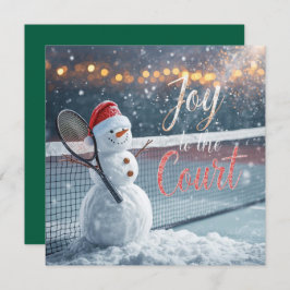 Tarjeta Festiva Tennis Christmas With Snowman  Festive Holiday 