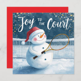 Tarjeta Festiva Tennis Christmas With Snowman  Festive Holiday 