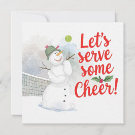 Tarjeta Festiva Tennis Christmas With Snowman  Festive Holiday 