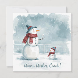 Tarjeta Festiva Tennis Christmas With Snowman  Festive Holiday 