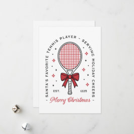 Tarjeta Festiva Tennis lovers funny merry Christmas greetings