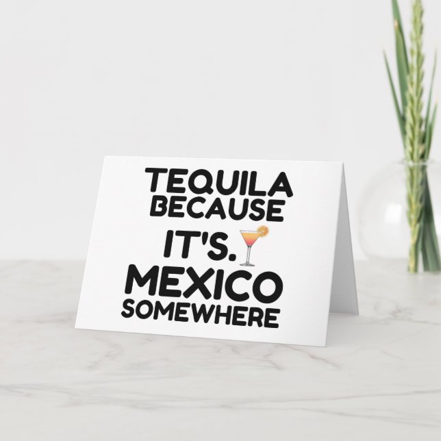 TARJETA FESTIVA TEQUILA MÉXICO EN ALGÚN LUGAR (Anverso)