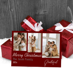 Tarjeta Festiva Terceros vacaciones de Navidades de tres años de C