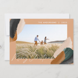 Tarjeta Festiva Terracota verde foto moderna minimalista acuarela