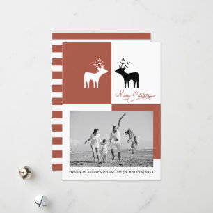 Tarjeta Festiva Terracotta deer Merry Christmas calliphoto
