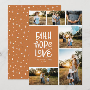 Tarjeta Festiva Terracotta faith hope love múltiplo