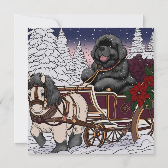 Tarjeta Festiva Terranova Santa Sleigh (Anverso)