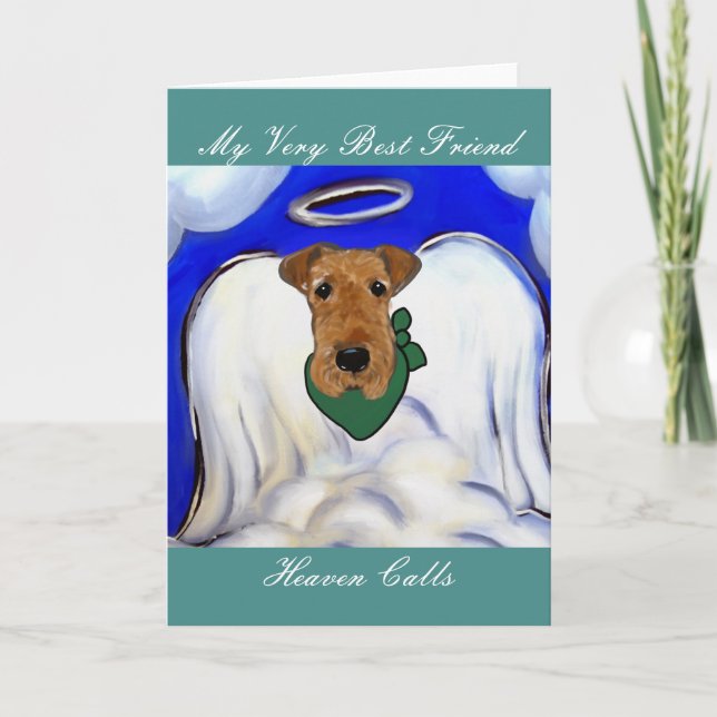 Tarjeta Festiva Terrier Airedale (Anverso)