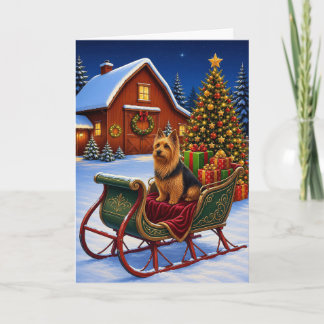 Tarjeta Festiva Terrier Australiano Vacaciones