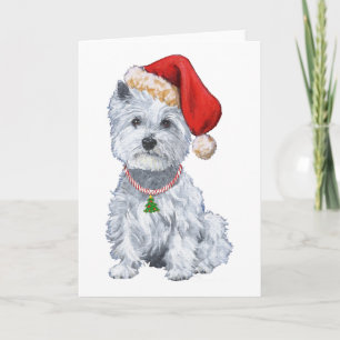 Tarjeta Festiva Terrier Blanco de las Tierras Altas del Oeste Sant