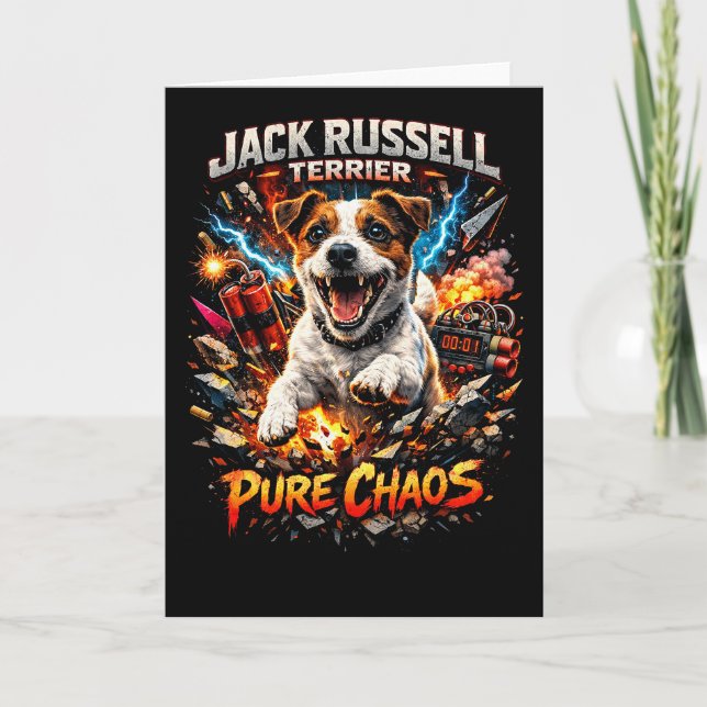 Tarjeta Festiva Terrier Jack Russell (Anverso)