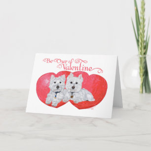 Tarjeta Festiva Terrier West Highland White de San Valentín