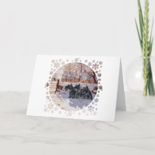 Tarjeta Festiva Terriers Escoceses Magpie de Invierno